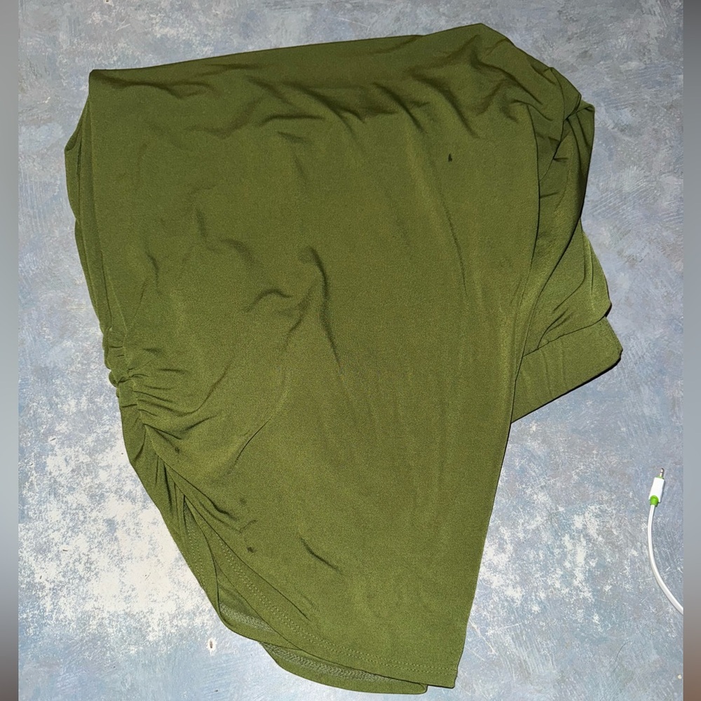 Susan Graver Green Capris with Elastic Waistband